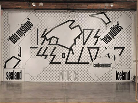 Printed wall graphics for art installation at a famous museum