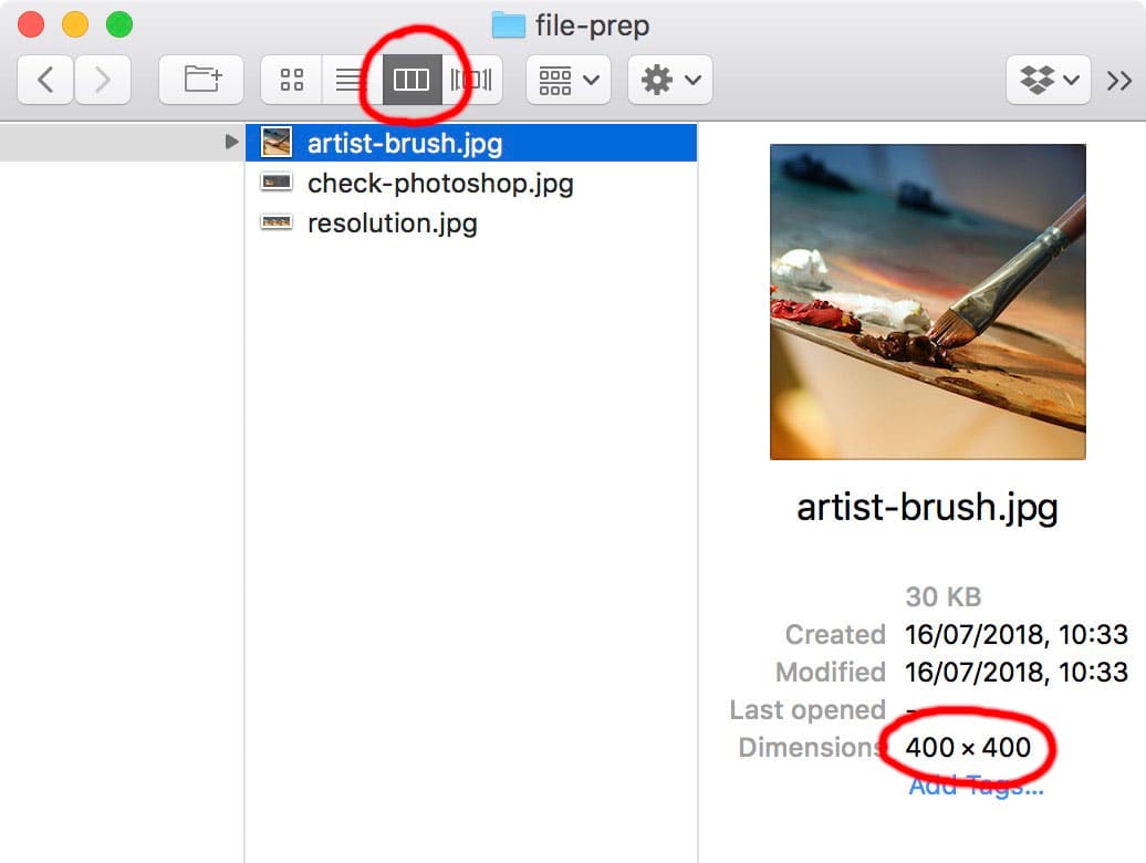 resolution in mac os finder